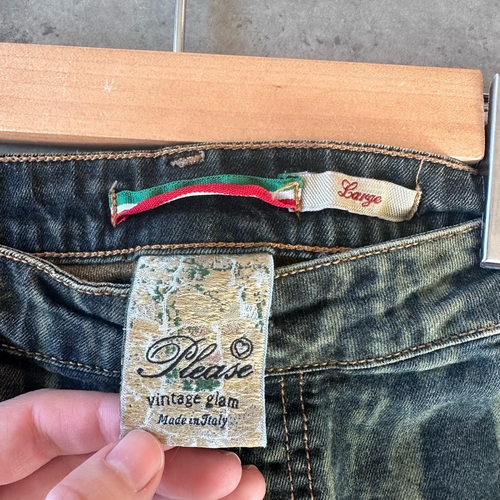Please Vintage Glam | Made in Italy | Acid Wash Skinny Jeans | Large - Picture 11 of 13